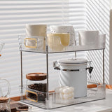 Desktop Organizer 2 Tier Ample Space Modern Storage Rack Shelves for Office Bedroom Home Decoration Transparent - Extra Image