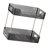 Desktop Organizer 2 Tier Ample Space Modern Storage Rack Shelves for Office Bedroom Home Decoration Grey