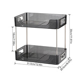 Desktop Organizer 2 Tier Ample Space Modern Storage Rack Shelves for Office Bedroom Home Decoration Grey - Extra Image