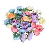 50 Pcs Camellia Flower Decor DIY Corsage Headdress Artificial Flower Heads False Rose Head Little Flower Buds