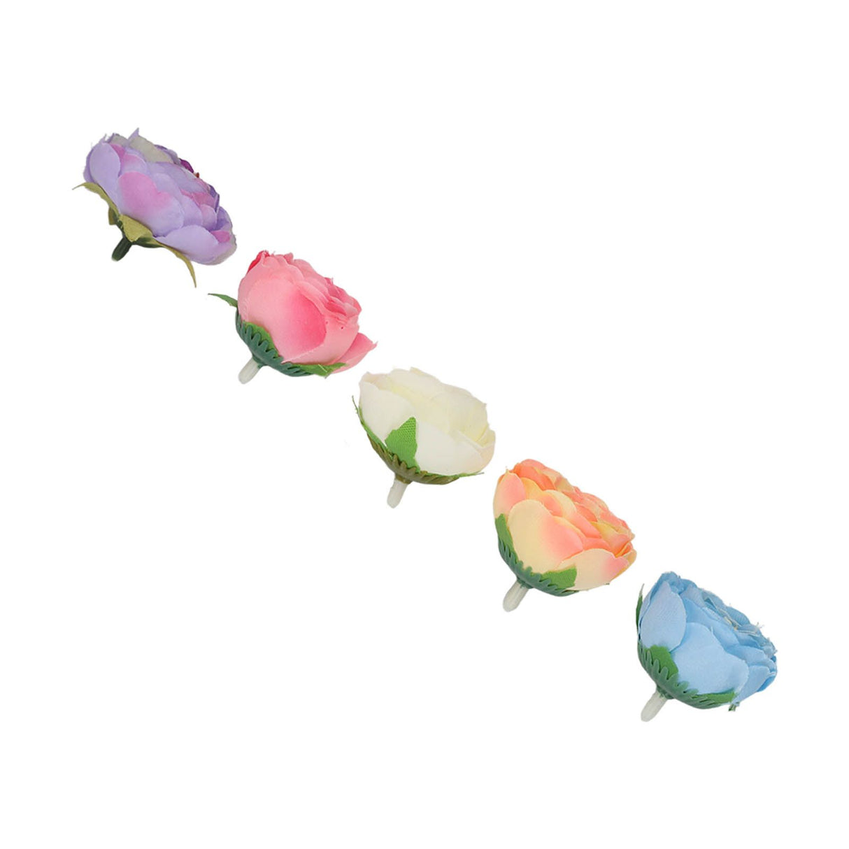 50 Pcs Camellia Flower Decor DIY Corsage Headdress Artificial Flower Heads False Rose Head Little Flower Buds
