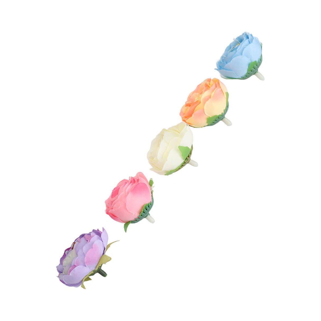 50 Pcs Camellia Flower Decor DIY Corsage Headdress Artificial Flower Heads False Rose Head Little Flower Buds
