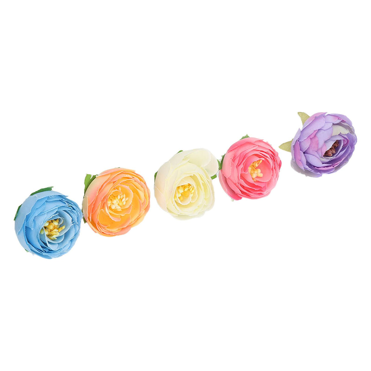 50 Pcs Camellia Flower Decor DIY Corsage Headdress Artificial Flower Heads False Rose Head Little Flower Buds