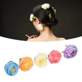 50 Pcs Camellia Flower Decor DIY Corsage Headdress Artificial Flower Heads False Rose Head Little Flower Buds