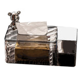 Tissue Storage Box Beautiful Easy To Access Grey Plastic Tissue Box Holder for Room Decoration Medium - Front View