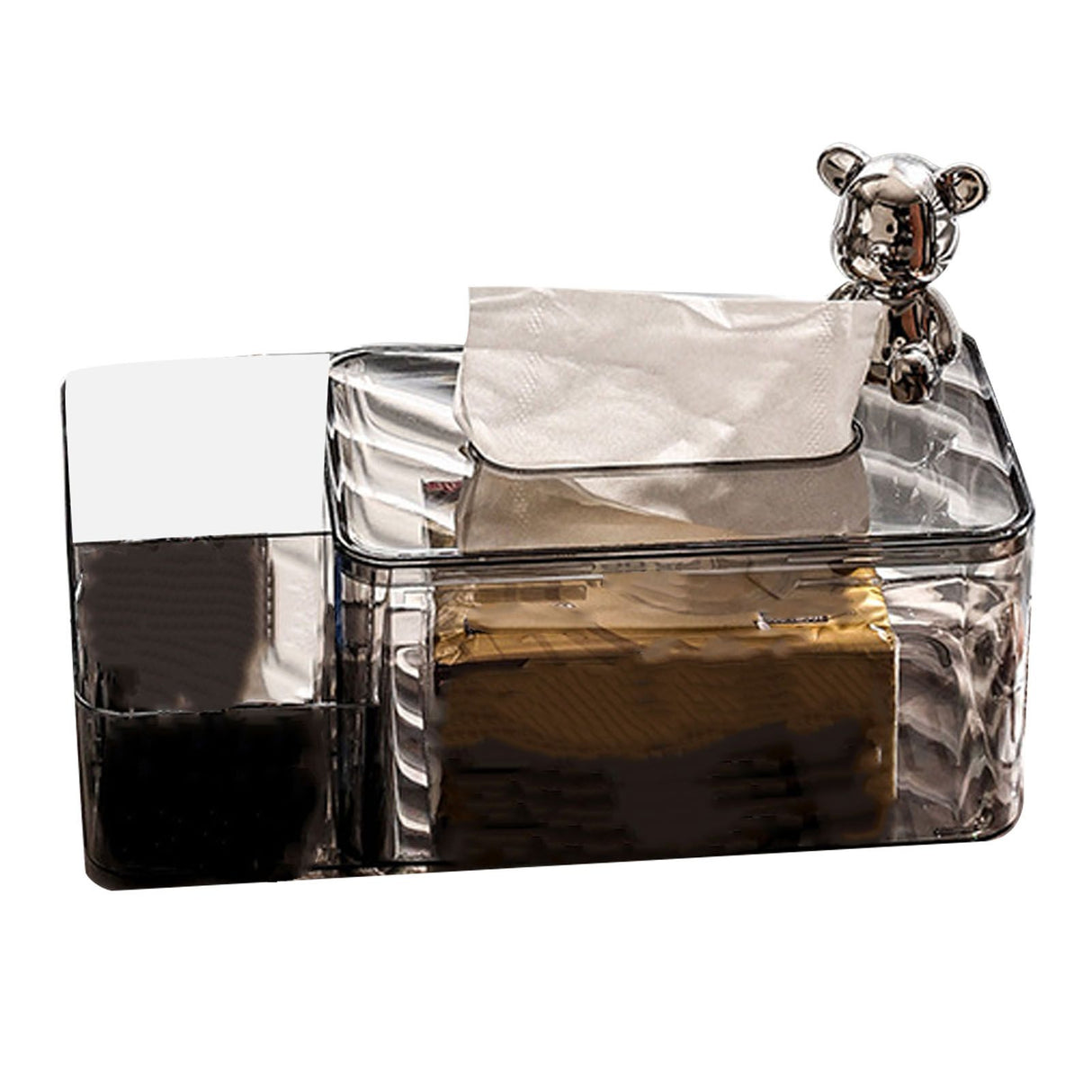 Tissue Storage Box Beautiful Easy To Access Grey Plastic Tissue Box Holder for Room Decoration Medium