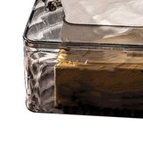 Tissue Storage Box Beautiful Easy To Access Grey Plastic Tissue Box Holder for Room Decoration Medium