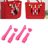 Plastic Beach Bag Hooks Accessories for Bogg Bags Insert Charm Cutie Cup Holder Connector Key Holder Rose Red