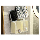 Wall Mounted Storage Organizer Box Non Drilling Plastic Wall Mount Storage Box for Toothpaste Toothbrush Cosmetic Brush Combs Milky White - Extra Image
