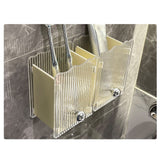 Wall Mounted Storage Organizer Box Non Drilling Plastic Wall Mount Storage Box for Toothpaste Toothbrush Cosmetic Brush Combs Milky White - Extra Image