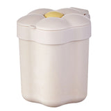 Desktop Trash Bin with Lid Flower Shape Small Garbage Can Large Opening Storage Paper Basket White