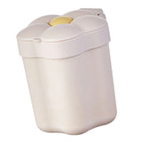 Desktop Trash Bin with Lid Flower Shape Small Garbage Can Large Opening Storage Paper Basket White - Top-Down View