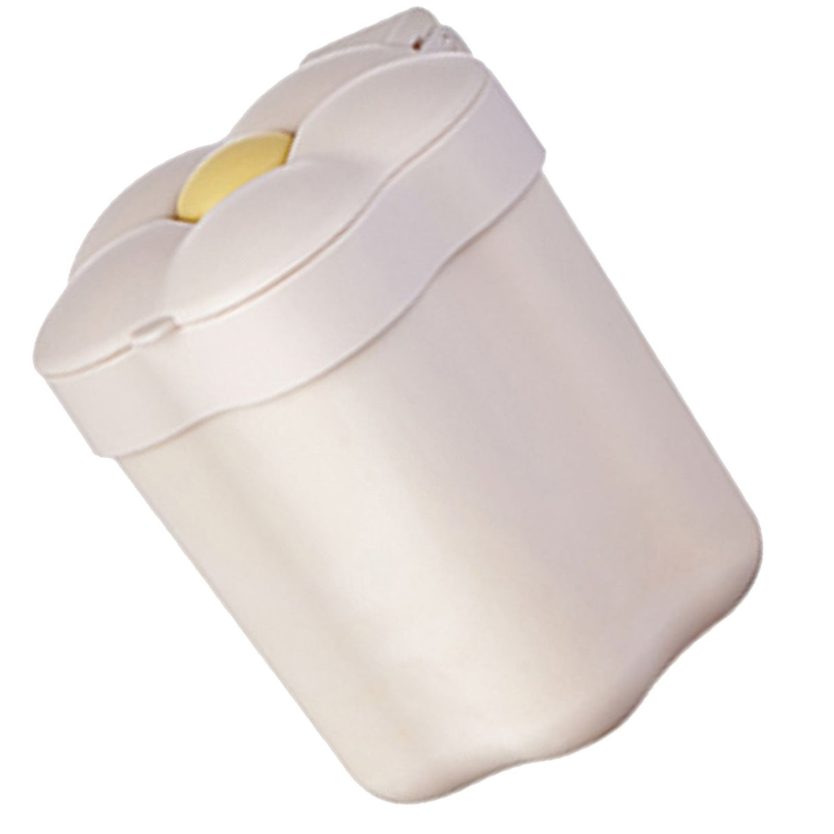 Desktop Trash Bin with Lid Flower Shape Small Garbage Can Large Opening Storage Paper Basket White