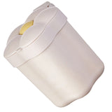 Desktop Trash Bin with Lid Flower Shape Small Garbage Can Large Opening Storage Paper Basket White