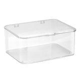 Desk Storage Box Plastic Large Capacity Dustproof Multi Functional Phone Case Storage Holder with Lid Transparent