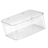 Desk Storage Box Plastic Large Capacity Dustproof Multi Functional Phone Case Storage Holder with Lid Transparent - Top-Down View