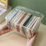 Desk Storage Box Plastic Large Capacity Dustproof Multi Functional Phone Case Storage Holder with Lid Transparent - Extra Image