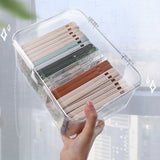 Desk Storage Box Plastic Large Capacity Dustproof Multi Functional Phone Case Storage Holder with Lid Transparent - Extra Image