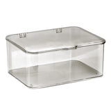 Desk Storage Box Plastic Large Capacity Dustproof Multi Functional Phone Case Storage Holder with Lid Light Gray