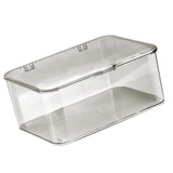 Desk Storage Box Plastic Large Capacity Dustproof Multi Functional Phone Case Storage Holder with Lid Light Gray - Top-Down View