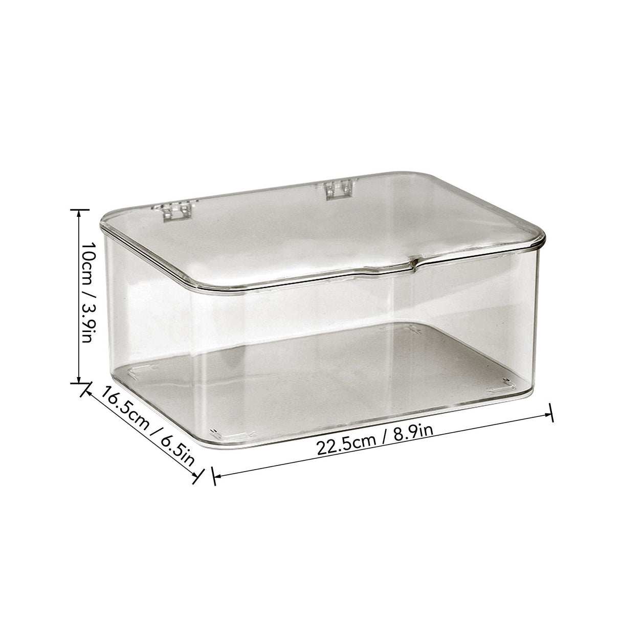 Desk Storage Box Plastic Large Capacity Dustproof Multi Functional Phone Case Storage Holder with Lid Light Gray