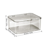 Desk Storage Box Plastic Large Capacity Dustproof Multi Functional Phone Case Storage Holder with Lid Light Gray