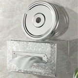 Napkin Paper Holder Box Space Saving Home Decoration Rugged Wall Mounted Tissue Box for Living Room Bedroom Transparent Silver - 45-Degree Angle