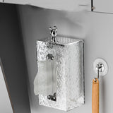 Napkin Paper Holder Box Space Saving Home Decoration Rugged Wall Mounted Tissue Box for Living Room Bedroom Transparent Silver