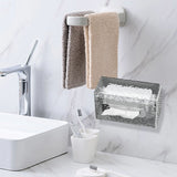 Napkin Paper Holder Box Space Saving Home Decoration Rugged Wall Mounted Tissue Box for Living Room Bedroom Translucent Silver - Extra Image