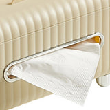 Tissue Box Cover HIPS ABS Multifunctional Desktop Rectangular Napkin Dispenser Holder with Stationery Box for Living Room Bedroom Cream