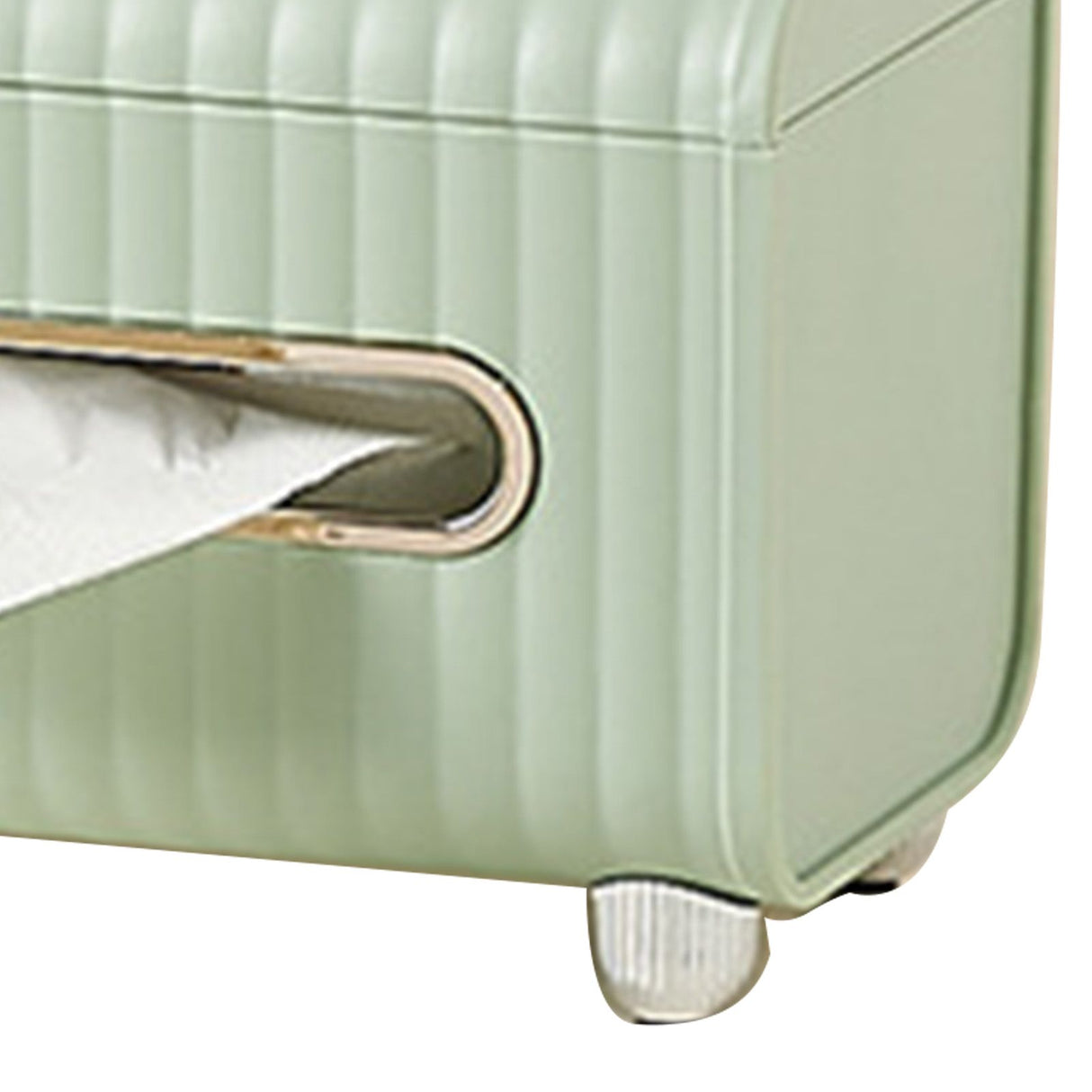 Tissue Box Cover HIPS ABS Multifunctional Desktop Rectangular Napkin Dispenser Holder with Stationery Box for Living Room Bedroom Green