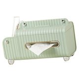 Tissue Box Cover HIPS ABS Multifunctional Desktop Rectangular Napkin Dispenser Holder with Stationery Box for Living Room Bedroom Green - Low Angle