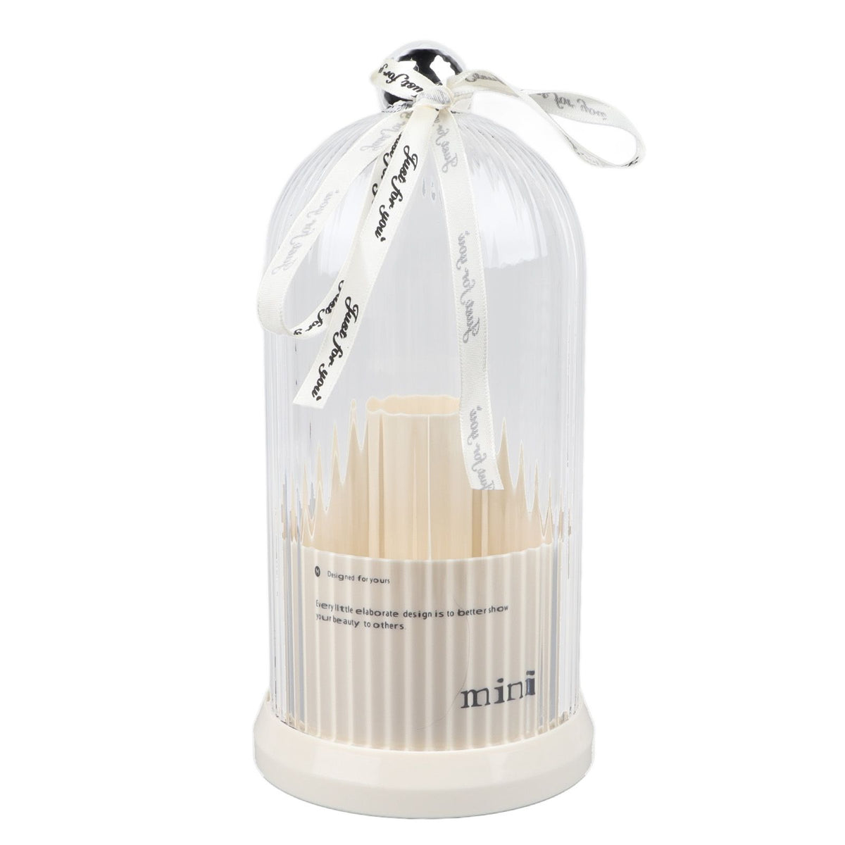 Makeup Brush Storage Holder 360 Degree Rotatable Makeup Organizer Dustproof Waterproof Holder for Lipstick Cosmetic Milky White