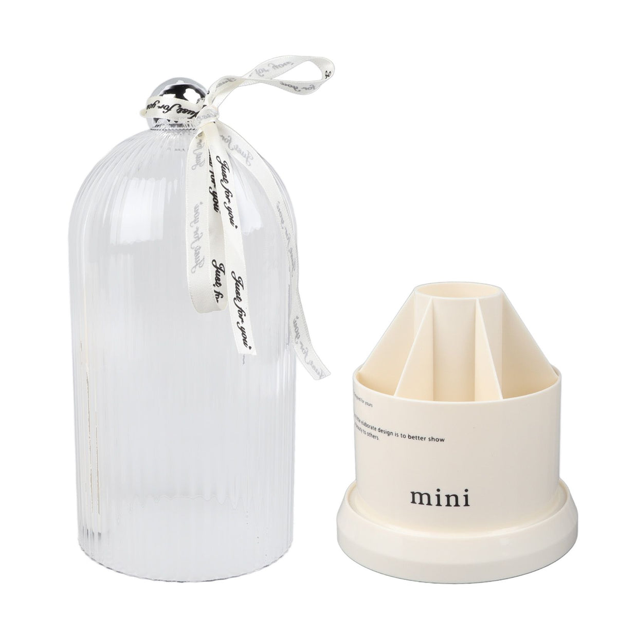 Makeup Brush Storage Holder 360 Degree Rotatable Makeup Organizer Dustproof Waterproof Holder for Lipstick Cosmetic Milky White