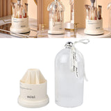 Makeup Brush Storage Holder 360 Degree Rotatable Makeup Organizer Dustproof Waterproof Holder for Lipstick Cosmetic Milky White