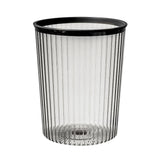 Transparent Garbage Bin with Top Ring Easy Attached Lid Free Large Capacity Trash Bin Can for Household Black