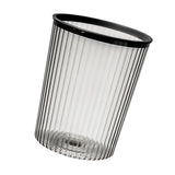 Transparent Garbage Bin with Top Ring Easy Attached Lid Free Large Capacity Trash Bin Can for Household Black