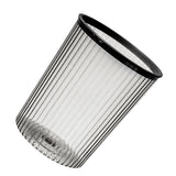 Transparent Garbage Bin with Top Ring Easy Attached Lid Free Large Capacity Trash Bin Can for Household Black