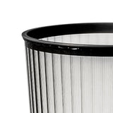 Transparent Garbage Bin with Top Ring Easy Attached Lid Free Large Capacity Trash Bin Can for Household Black