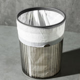 Transparent Garbage Bin with Top Ring Easy Attached Lid Free Large Capacity Trash Bin Can for Household Black