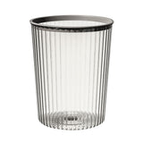 Transparent Garbage Bin with Top Ring Easy Attached Lid Free Large Capacity Trash Bin Can for Household Gray