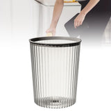 Transparent Garbage Bin with Top Ring Easy Attached Lid Free Large Capacity Trash Bin Can for Household Gray - 45-Degree Angle