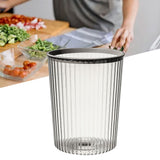 Transparent Garbage Bin with Top Ring Easy Attached Lid Free Large Capacity Trash Bin Can for Household Gray