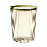 Transparent Garbage Bin with Top Ring Easy Attached Lid Free Large Capacity Trash Bin Can for Household Green