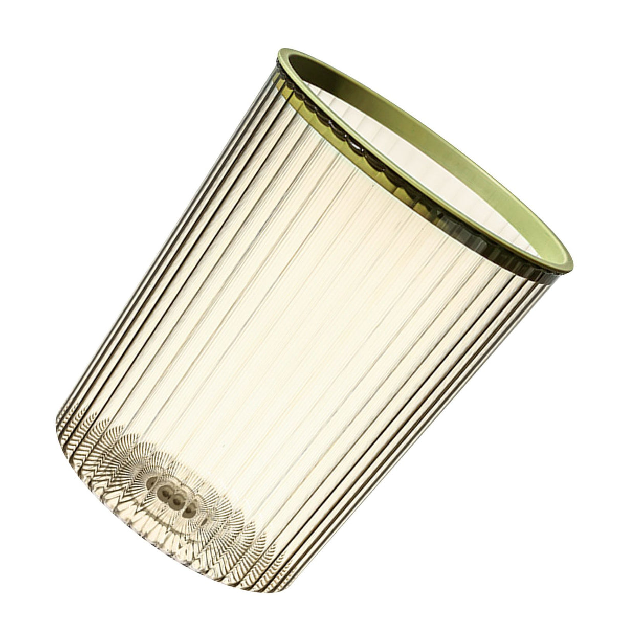 Transparent Garbage Bin with Top Ring Easy Attached Lid Free Large Capacity Trash Bin Can for Household Green