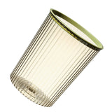 Transparent Garbage Bin with Top Ring Easy Attached Lid Free Large Capacity Trash Bin Can for Household Green - Side View