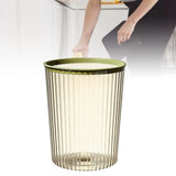 Transparent Garbage Bin with Top Ring Easy Attached Lid Free Large Capacity Trash Bin Can for Household Green