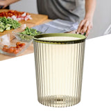 Transparent Garbage Bin with Top Ring Easy Attached Lid Free Large Capacity Trash Bin Can for Household Green - Rear View