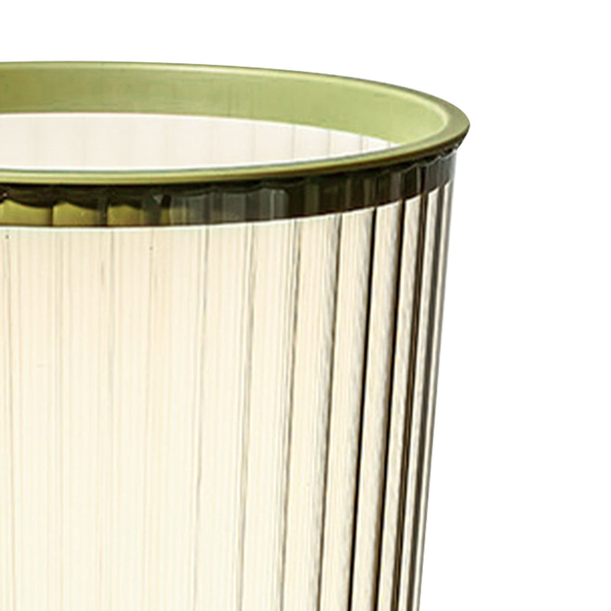 Transparent Garbage Bin with Top Ring Easy Attached Lid Free Large Capacity Trash Bin Can for Household Green