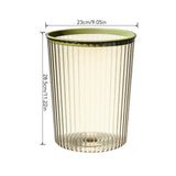 Transparent Garbage Bin with Top Ring Easy Attached Lid Free Large Capacity Trash Bin Can for Household Green - Extra Image
